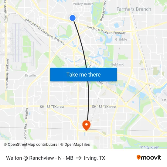 Walton @ Ranchview - N - MB to Irving, TX map