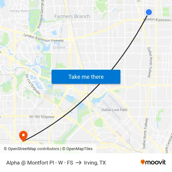 Alpha @ Montfort Pl - W - FS to Irving, TX map