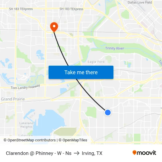 Clarendon @ Phinney - W - Ns to Irving, TX map