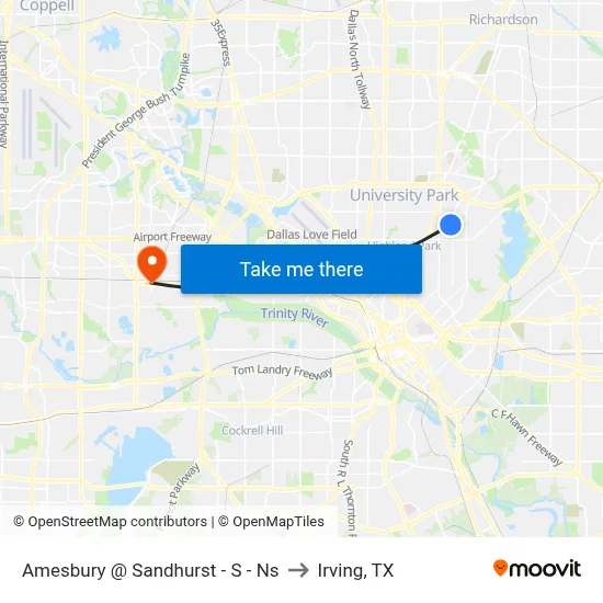 Amesbury @ Sandhurst - S - Ns to Irving, TX map