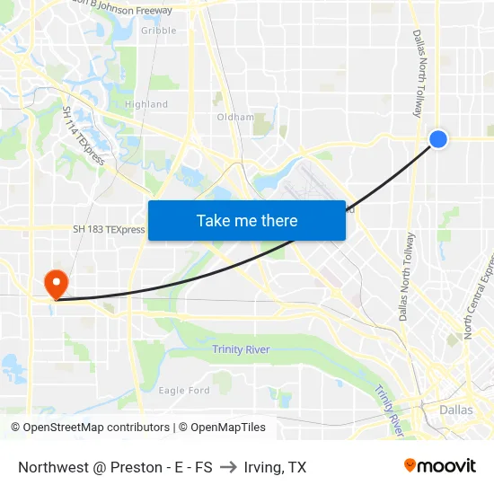 Northwest @ Preston - E - FS to Irving, TX map