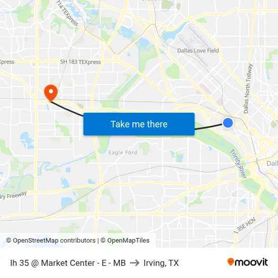 Ih 35 @ Market Center - E - MB to Irving, TX map