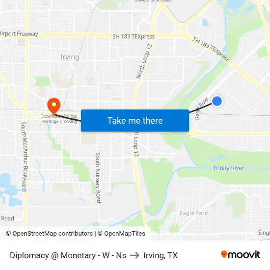 Diplomacy @ Monetary - W - Ns to Irving, TX map