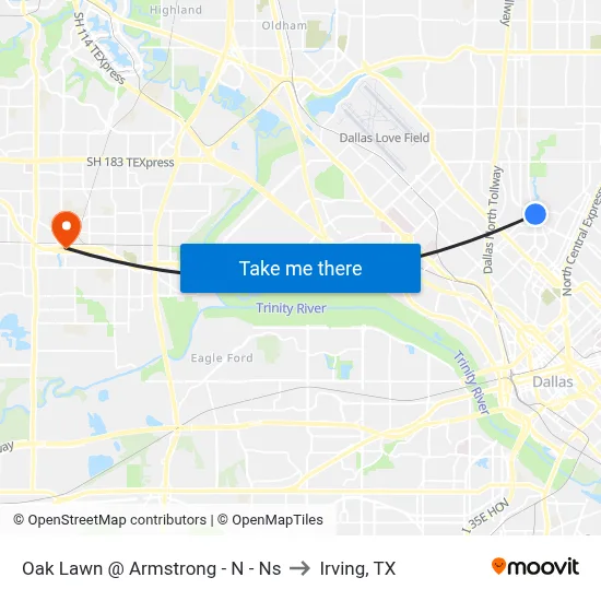 Oak Lawn @ Armstrong - N - Ns to Irving, TX map