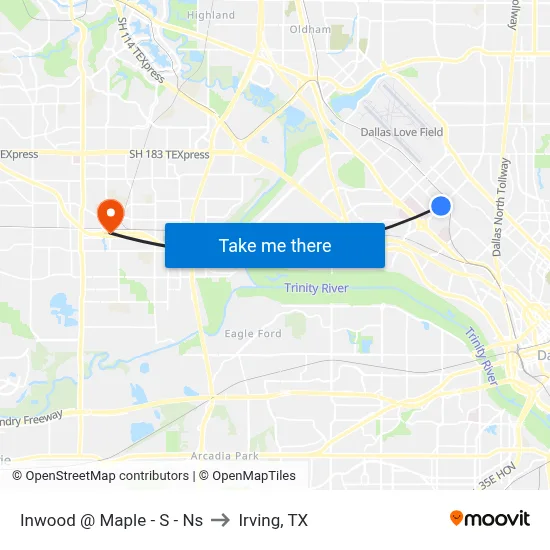 Inwood @ Maple - S - Ns to Irving, TX map