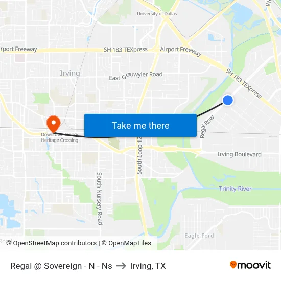 Regal @ Sovereign - N - Ns to Irving, TX map