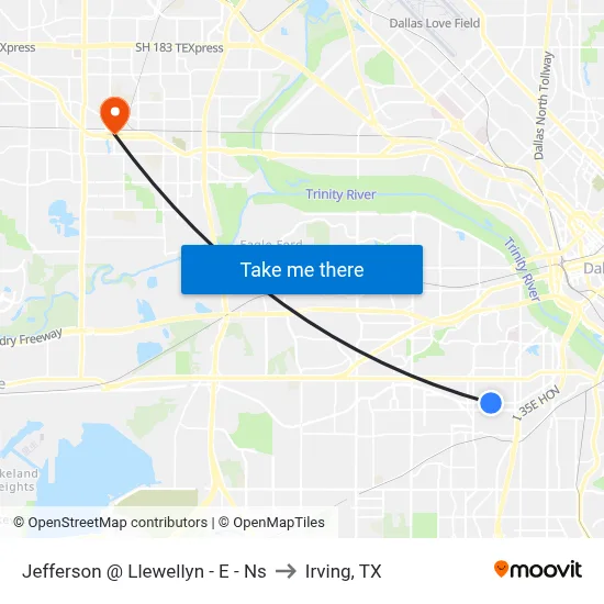 Jefferson @ Llewellyn - E - Ns to Irving, TX map