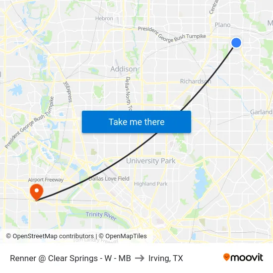 Renner @ Clear Springs - W - MB to Irving, TX map