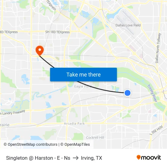 Singleton @ Harston - E - Ns to Irving, TX map