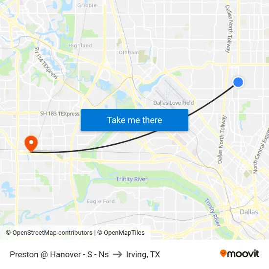 Preston @ Hanover - S - Ns to Irving, TX map