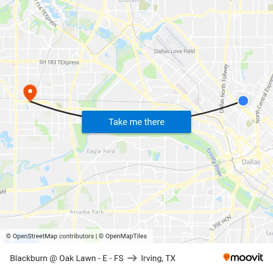 Blackburn @ Oak Lawn - E - FS to Irving, TX map