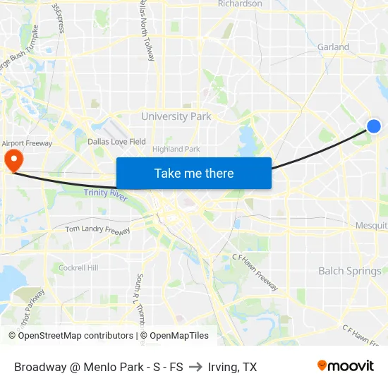 Broadway @ Menlo Park - S - FS to Irving, TX map