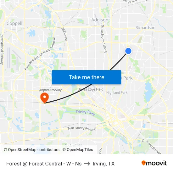 Forest @ Forest Central - W - Ns to Irving, TX map