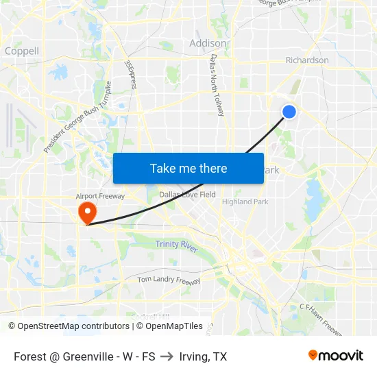 Forest @ Greenville - W - FS to Irving, TX map