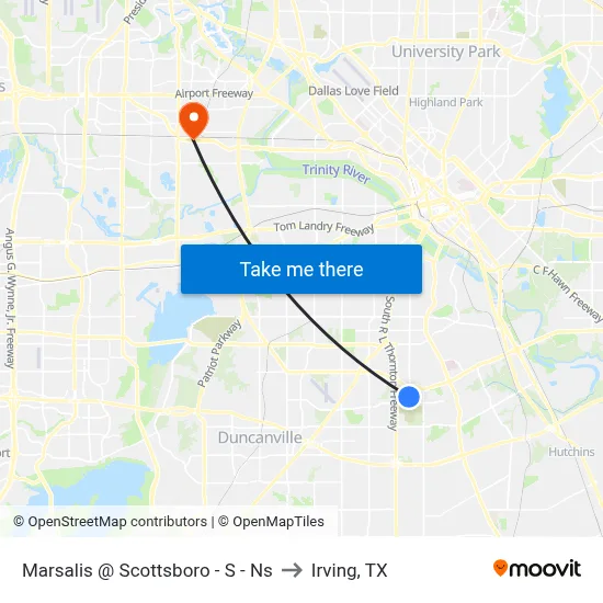 Marsalis @ Scottsboro - S - Ns to Irving, TX map