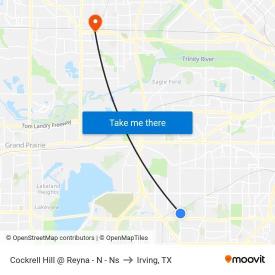 Cockrell Hill @ Reyna - N - Ns to Irving, TX map