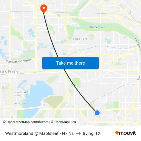 Westmoreland @ Mapleleaf - N - Ns to Irving, TX map