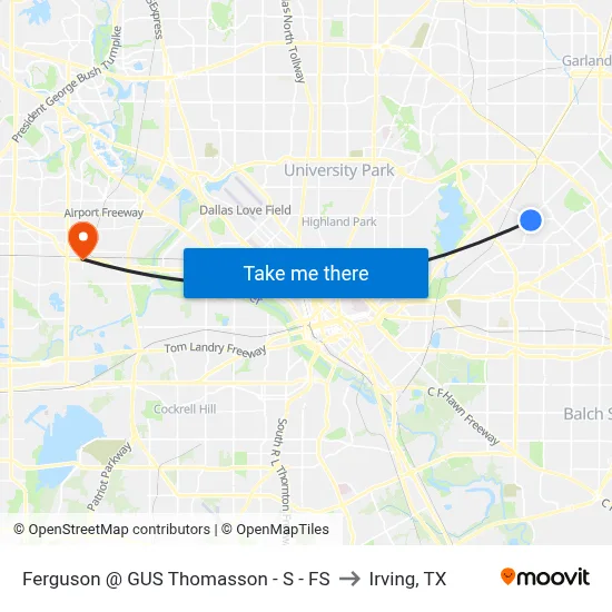 Ferguson @ GUS Thomasson - S - FS to Irving, TX map