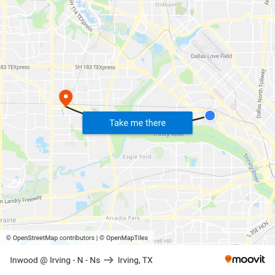 Inwood @ Irving - N - Ns to Irving, TX map