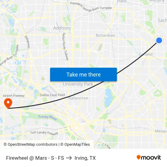 Firewheel @ Mars - S - FS to Irving, TX map
