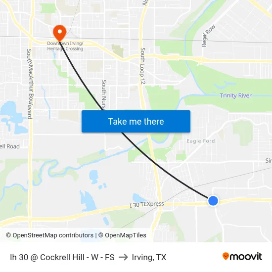 Ih 30 @ Cockrell Hill - W - FS to Irving, TX map