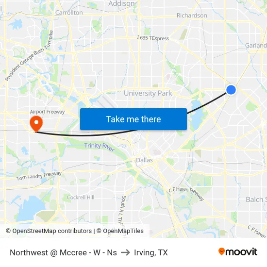 Northwest @ Mccree - W - Ns to Irving, TX map
