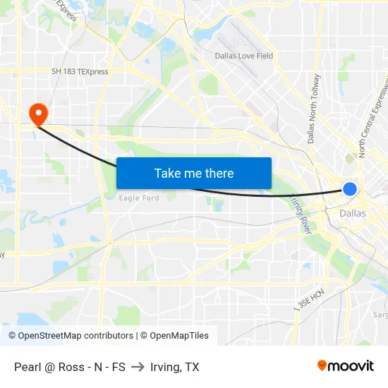 Pearl @ Ross - N - FS to Irving, TX map