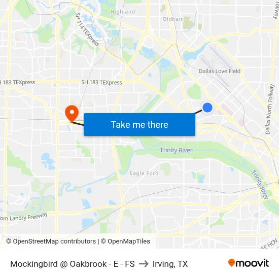 Mockingbird @ Oakbrook - E - FS to Irving, TX map