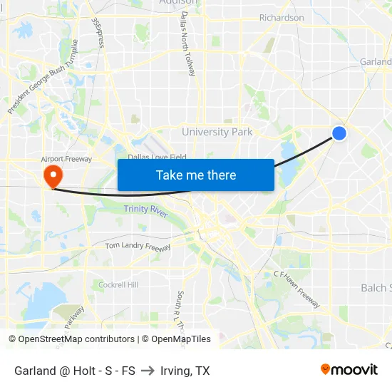 Garland @ Holt - S - FS to Irving, TX map