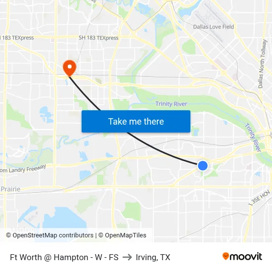 Ft Worth @ Hampton - W - FS to Irving, TX map