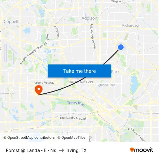 Forest @ Landa - E - Ns to Irving, TX map