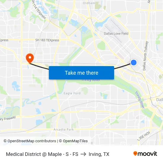 Medical District @ Maple - S - FS to Irving, TX map