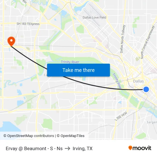 Ervay @ Beaumont - S - Ns to Irving, TX map