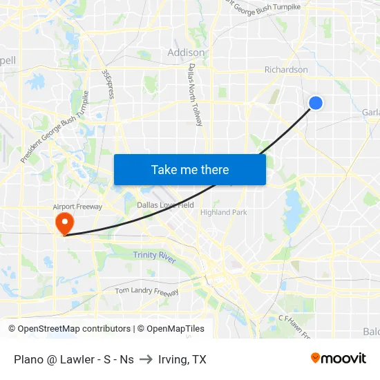 Plano @ Lawler - S - Ns to Irving, TX map