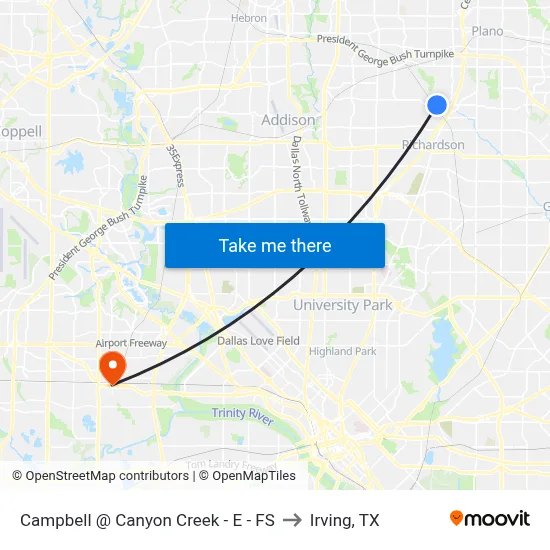 Campbell @ Canyon Creek - E - FS to Irving, TX map
