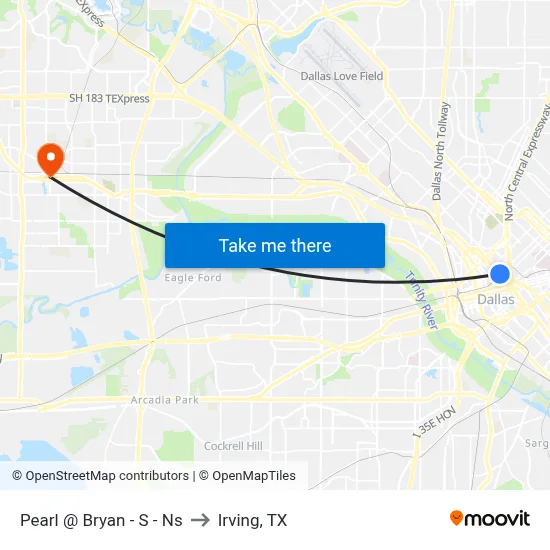 Pearl @ Bryan - S - Ns to Irving, TX map