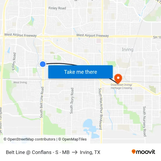Belt Line @ Conflans - S - MB to Irving, TX map