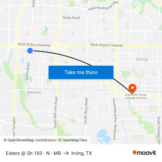 Esters @ Sh 183 - N - MB to Irving, TX map