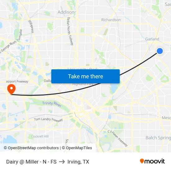 Dairy @ Miller - N - FS to Irving, TX map