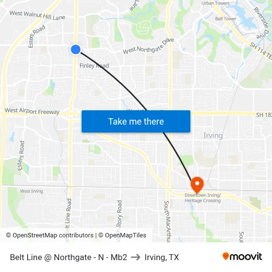 Belt Line @ Northgate - N - Mb2 to Irving, TX map