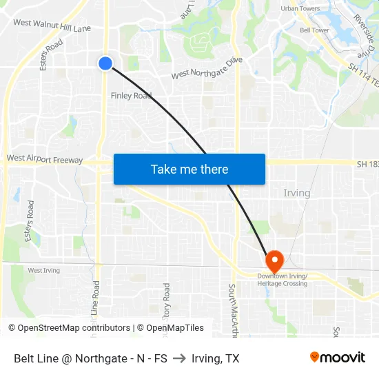 Belt Line @ Northgate - N - FS to Irving, TX map