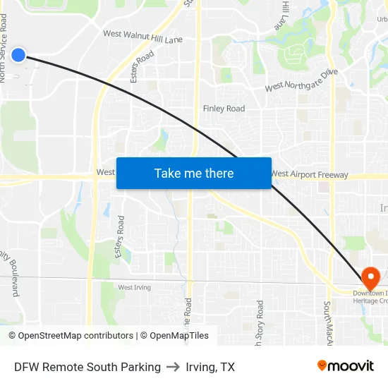 DFW Remote South Parking to Irving, TX map