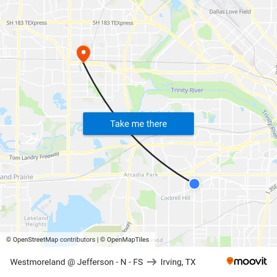 Westmoreland @ Jefferson - N - FS to Irving, TX map