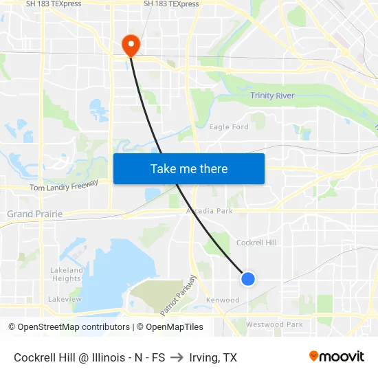 Cockrell Hill @ Illinois - N - FS to Irving, TX map