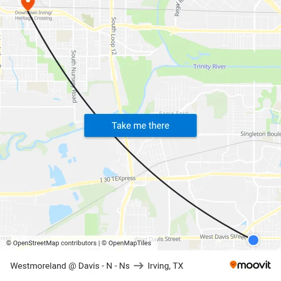 Westmoreland @ Davis - N - Ns to Irving, TX map