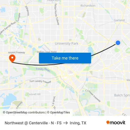 Northwest @ Centerville - N - FS to Irving, TX map
