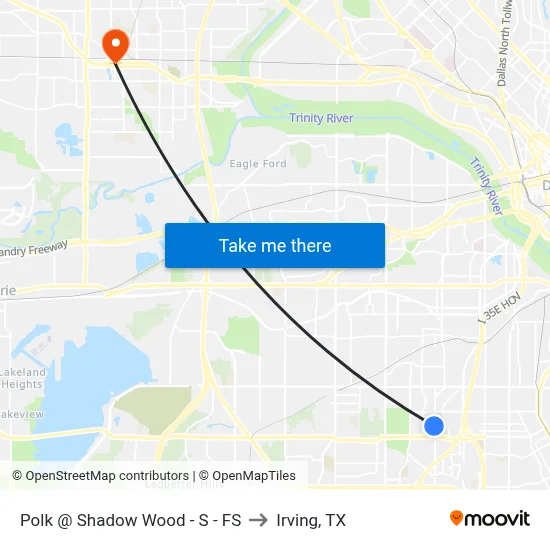 Polk @ Shadow Wood - S - FS to Irving, TX map
