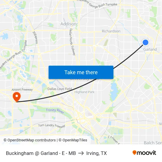 Buckingham @ Garland - E - MB to Irving, TX map