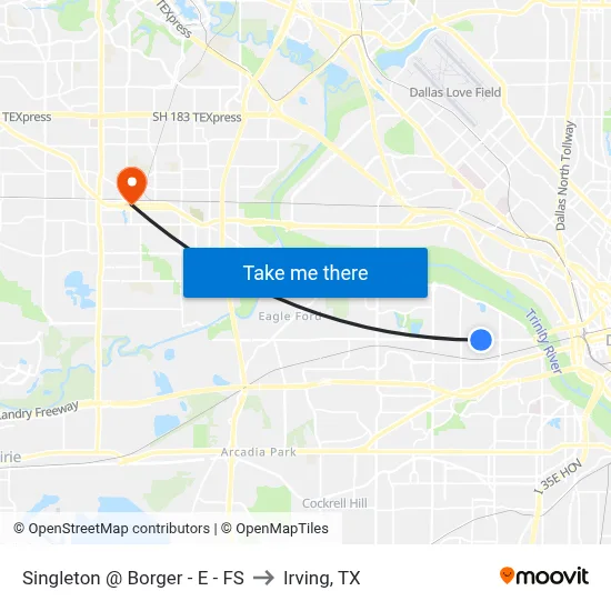 Singleton @ Borger - E - FS to Irving, TX map