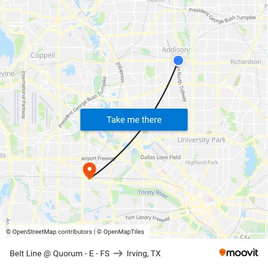 Belt Line @ Quorum - E - FS to Irving, TX map